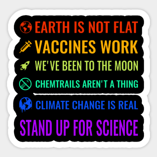 Earth is not flat! Vaccines work! Sticker